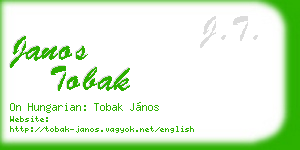 janos tobak business card